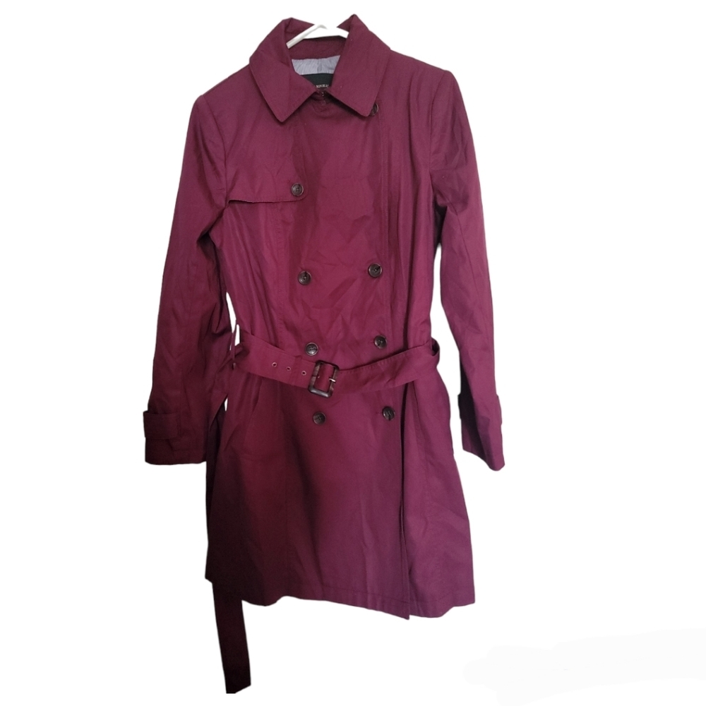 Banana Republic Red Beet Root Trench/Rain Coat